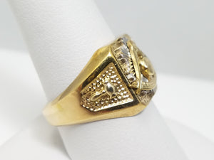 Vintage 10k Yellow Gold Masonic Ring