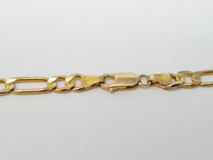 Impressive 14k Yellow Gold Solid Figaro Link 20" Necklace