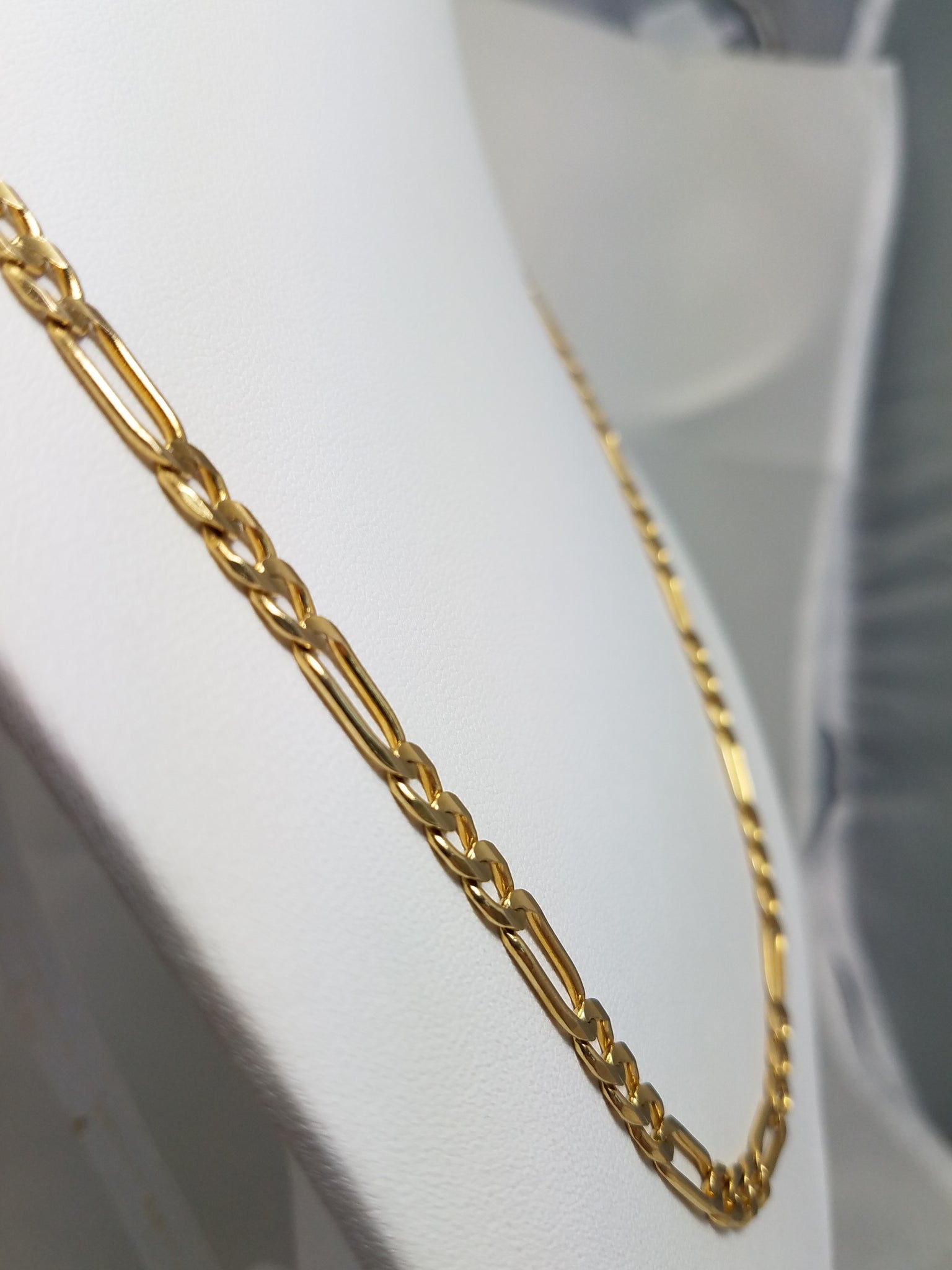 Impressive 14k Yellow Gold Solid Figaro Link 20" Necklace