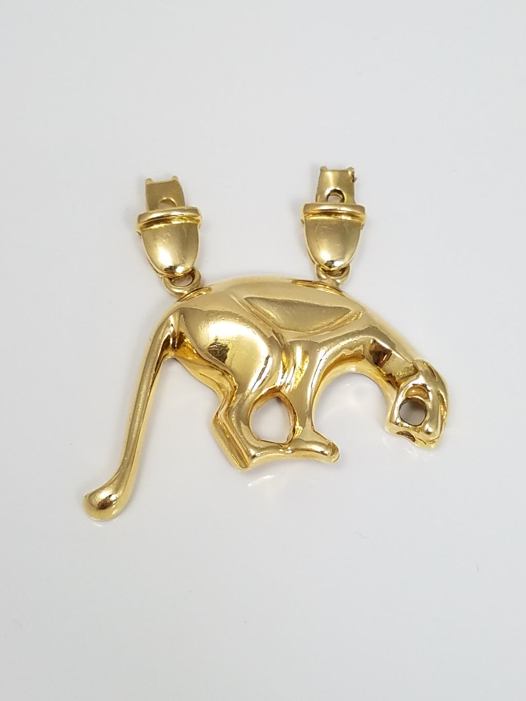 Fierce Big Cat Pendant in 18k Yellow Gold