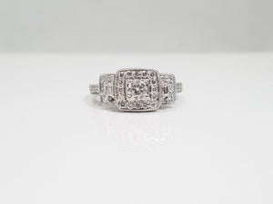 Elegant 1ctw Diamond 14k White Gold Engagement Ring