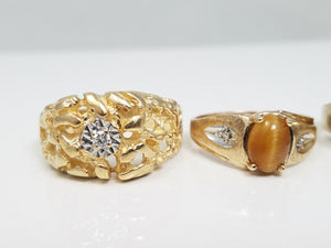 Lot of Five 10k Gold Gemstone Rings