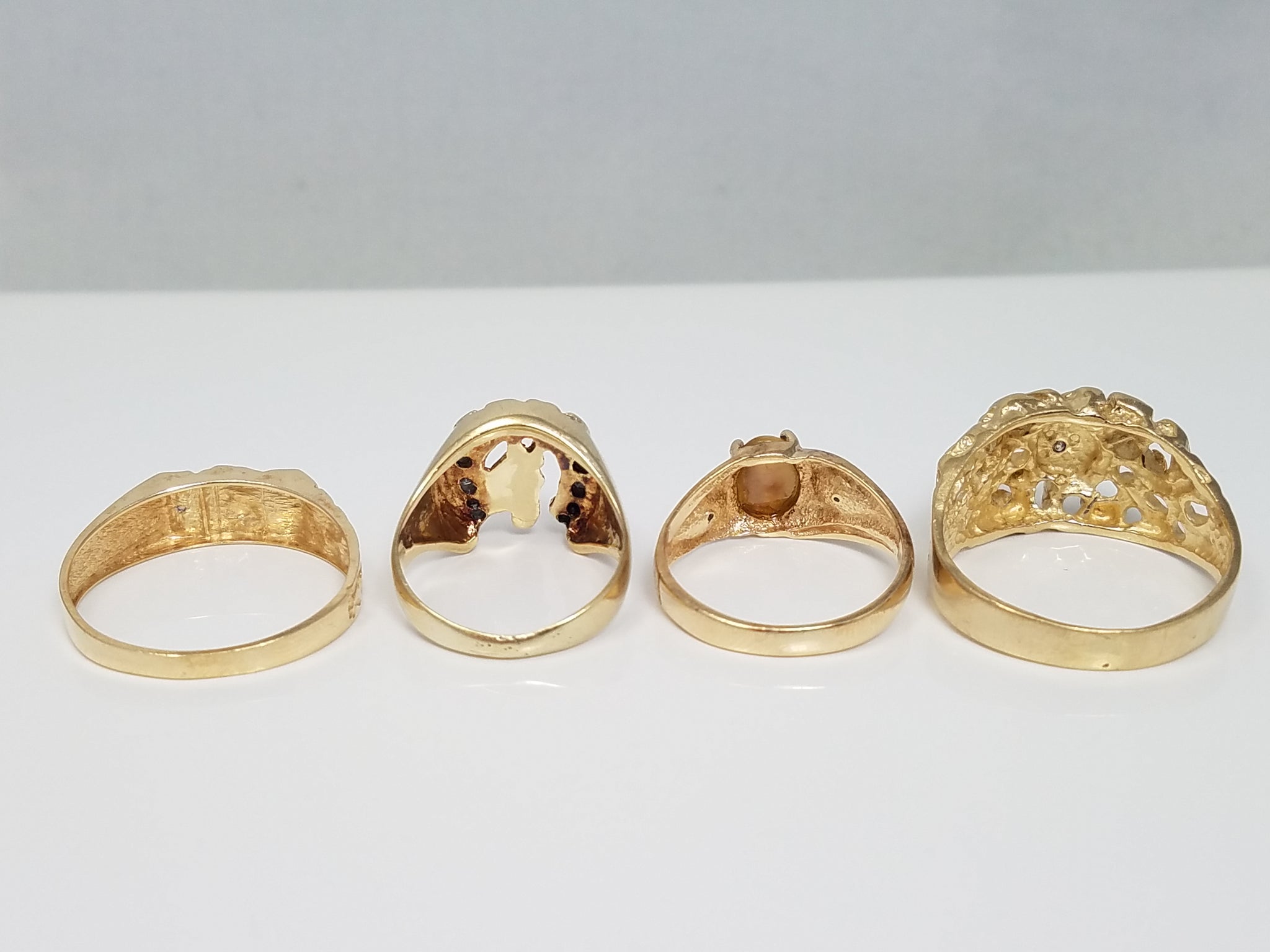 Lot of Five 10k Gold Gemstone Rings