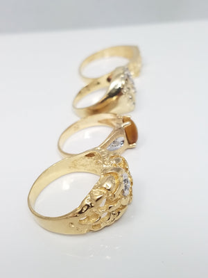 Lot of Five 10k Gold Gemstone Rings