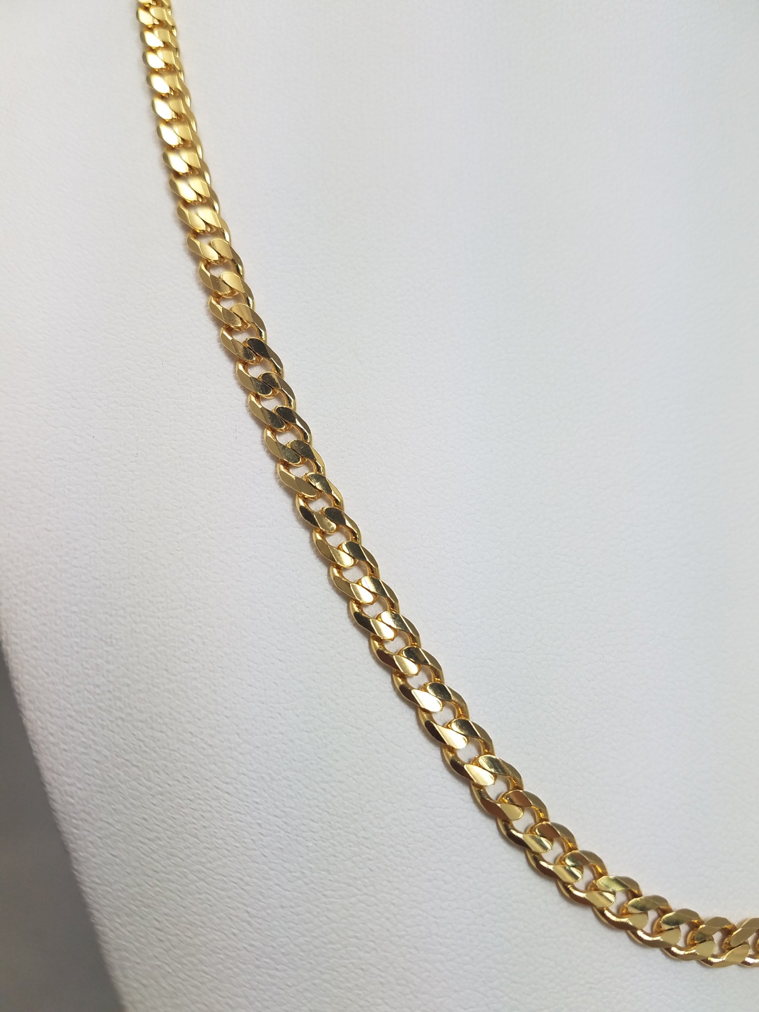 New! Classic Concave Curb Link 14k Yellow Gold 18" Necklace