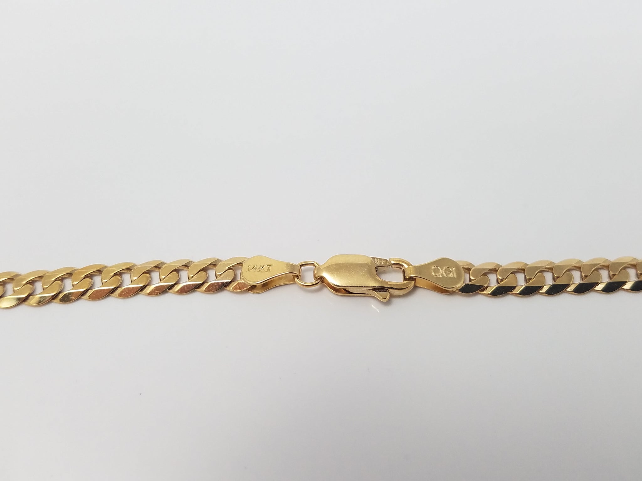 New 20" Solid 14k Yellow Gold Curb Link Chain