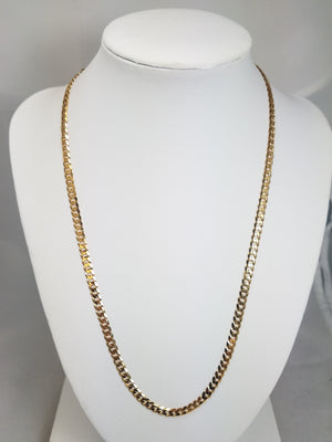 New 20" Solid 14k Yellow Gold Curb Link Chain