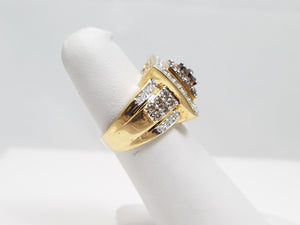 Scintillating 10k Yellow Gold Natural Diamond Custom Ring