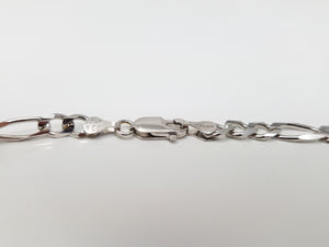 20" 14k White Gold Figaro Link Necklace