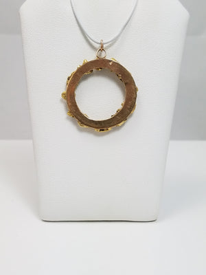 Super Cool Natural Gold Nugget Wreath Pendant With 8k Yellow Gold Backing