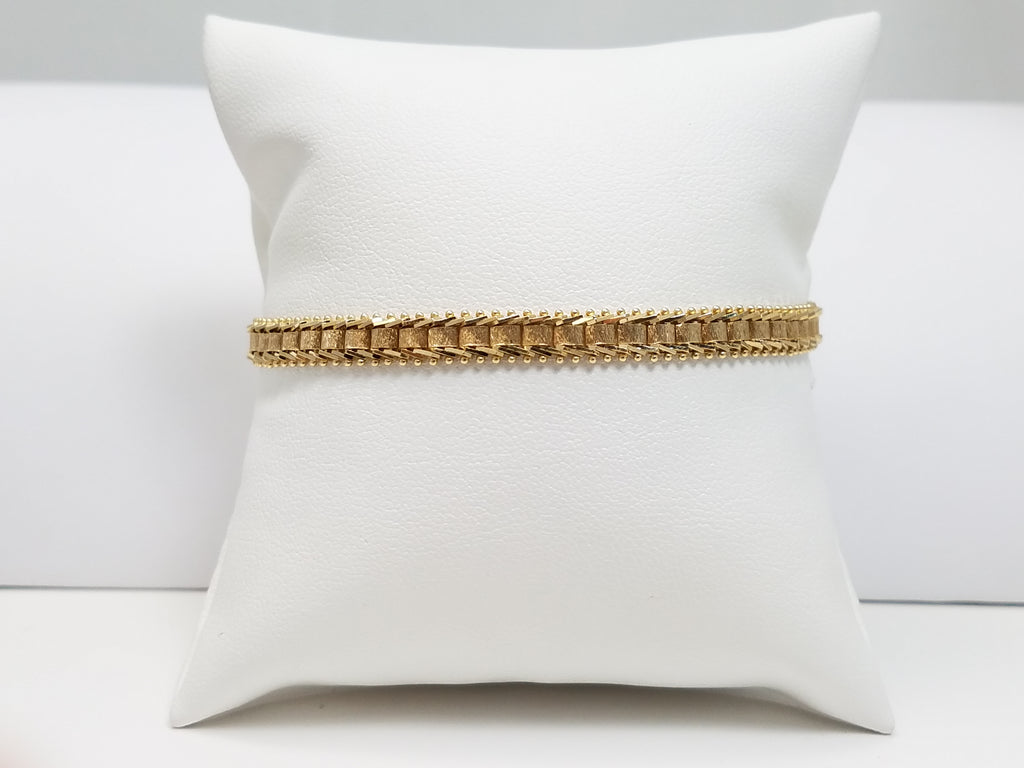 Chic 7" Solid 14k Yellow Gold Riccio Link Bracelet