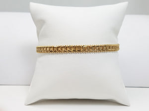 Chic 7" Solid 14k Yellow Gold Riccio Link Bracelet