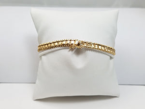 Chic 7" Solid 14k Yellow Gold Riccio Link Bracelet