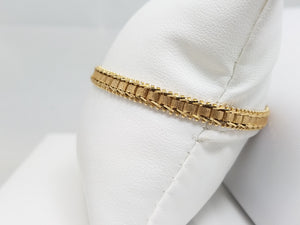 Chic 7" Solid 14k Yellow Gold Riccio Link Bracelet