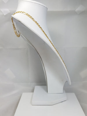 14k Yellow Gold Hollow Figaro Link 24" Necklace