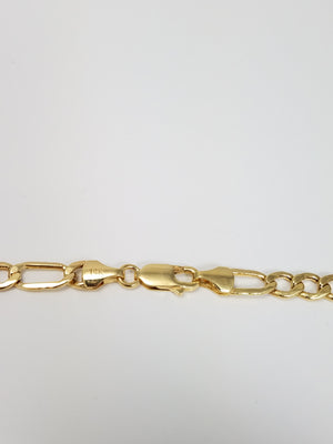 14k Yellow Gold Hollow Figaro Link 24" Necklace