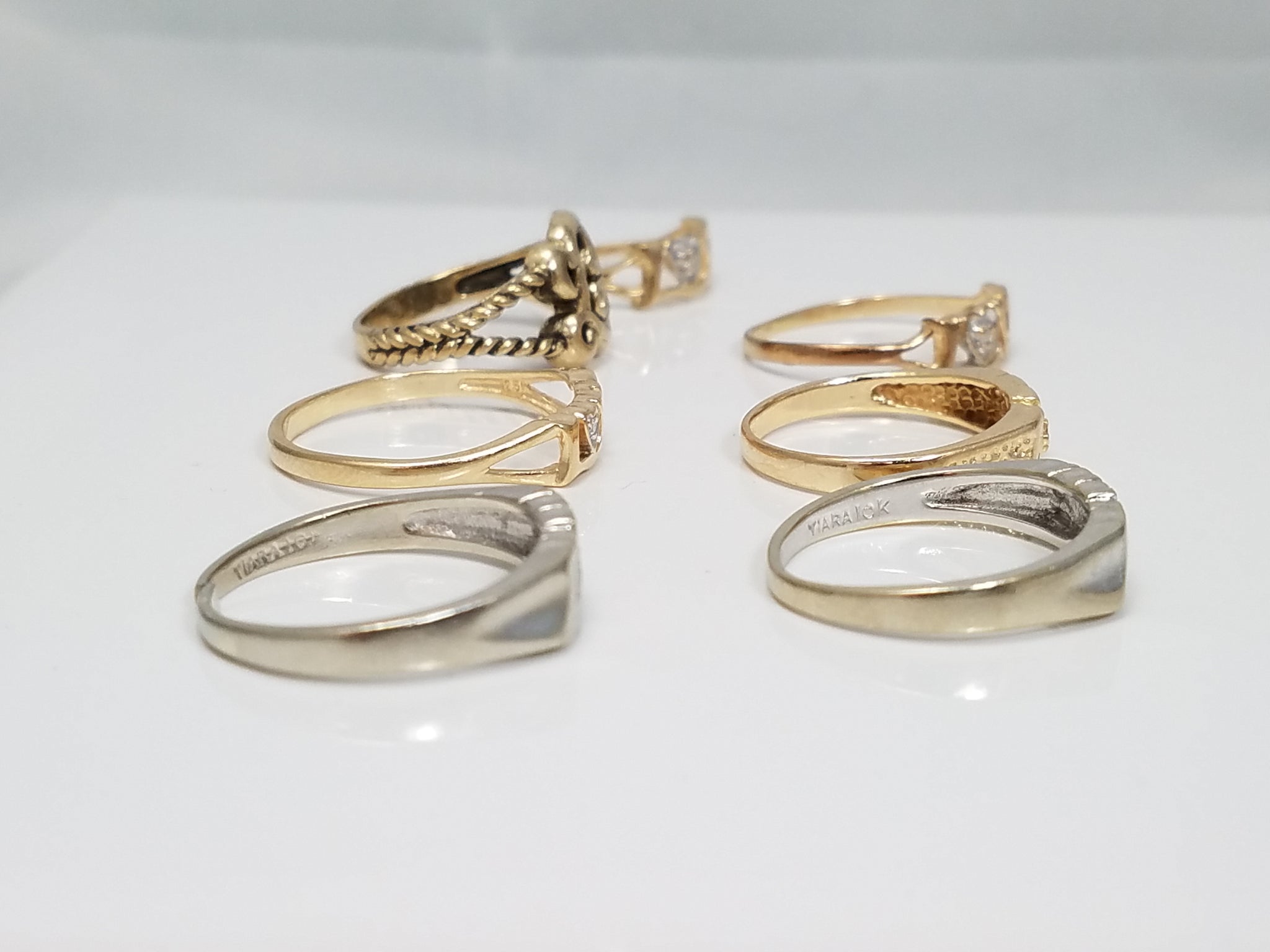 Lot of 7 Vintage 10k Gold "Love" Rings