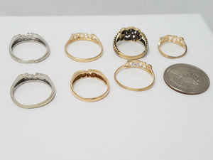 Lot of 7 Vintage 10k Gold "Love" Rings