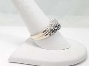 Black and White Diamond 14k White Gold Ring