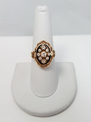 Vintage 14k Yellow Gold Natural Diamond Ring