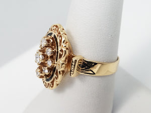 Vintage 14k Yellow Gold Natural Diamond Ring