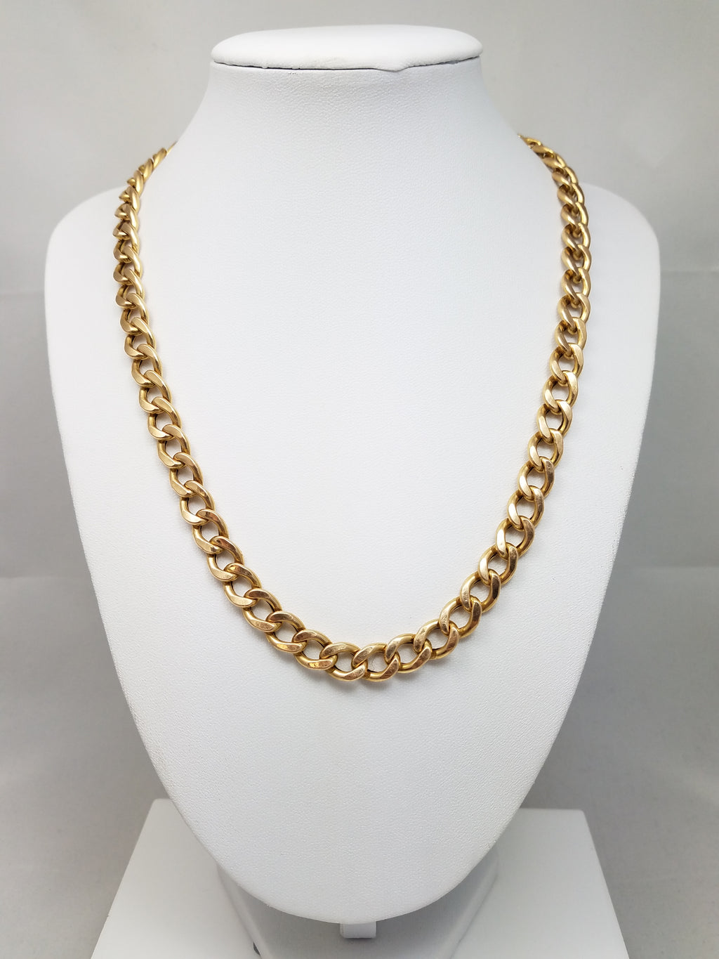 Bold Hollow Curb Link 14k Yellow Gold 19" Necklace