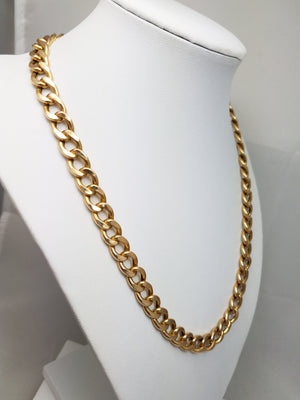 Bold Hollow Curb Link 14k Yellow Gold 19" Necklace