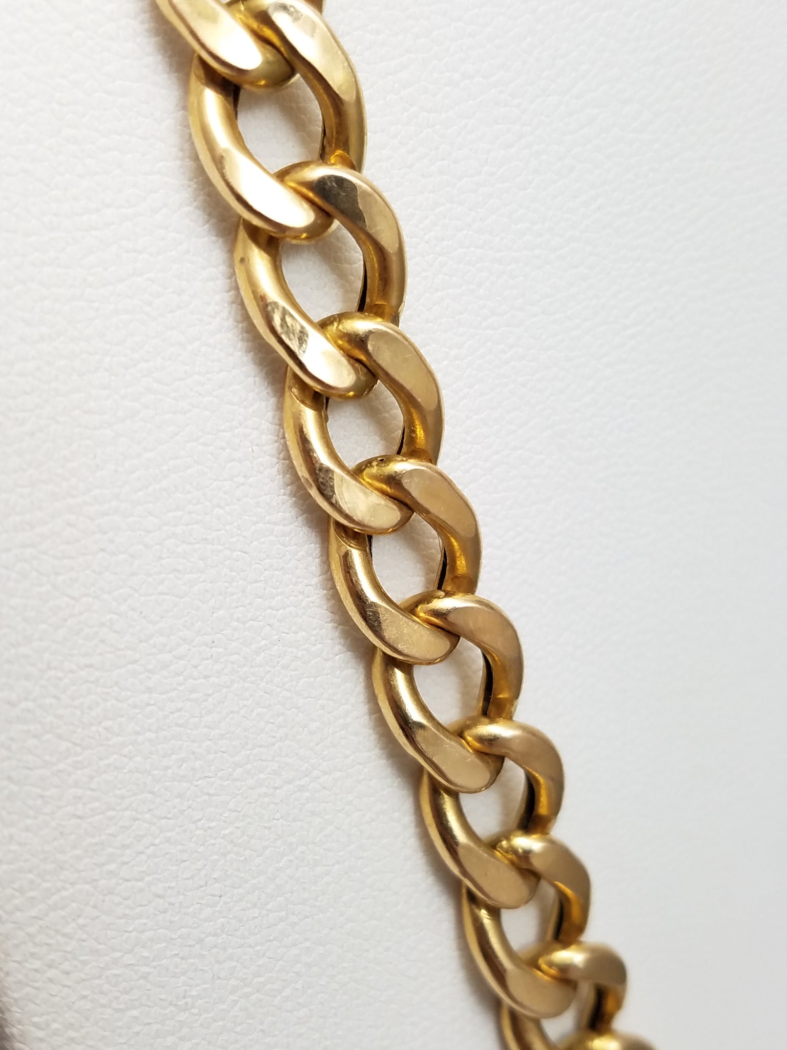 Bold Hollow Curb Link 14k Yellow Gold 19" Necklace