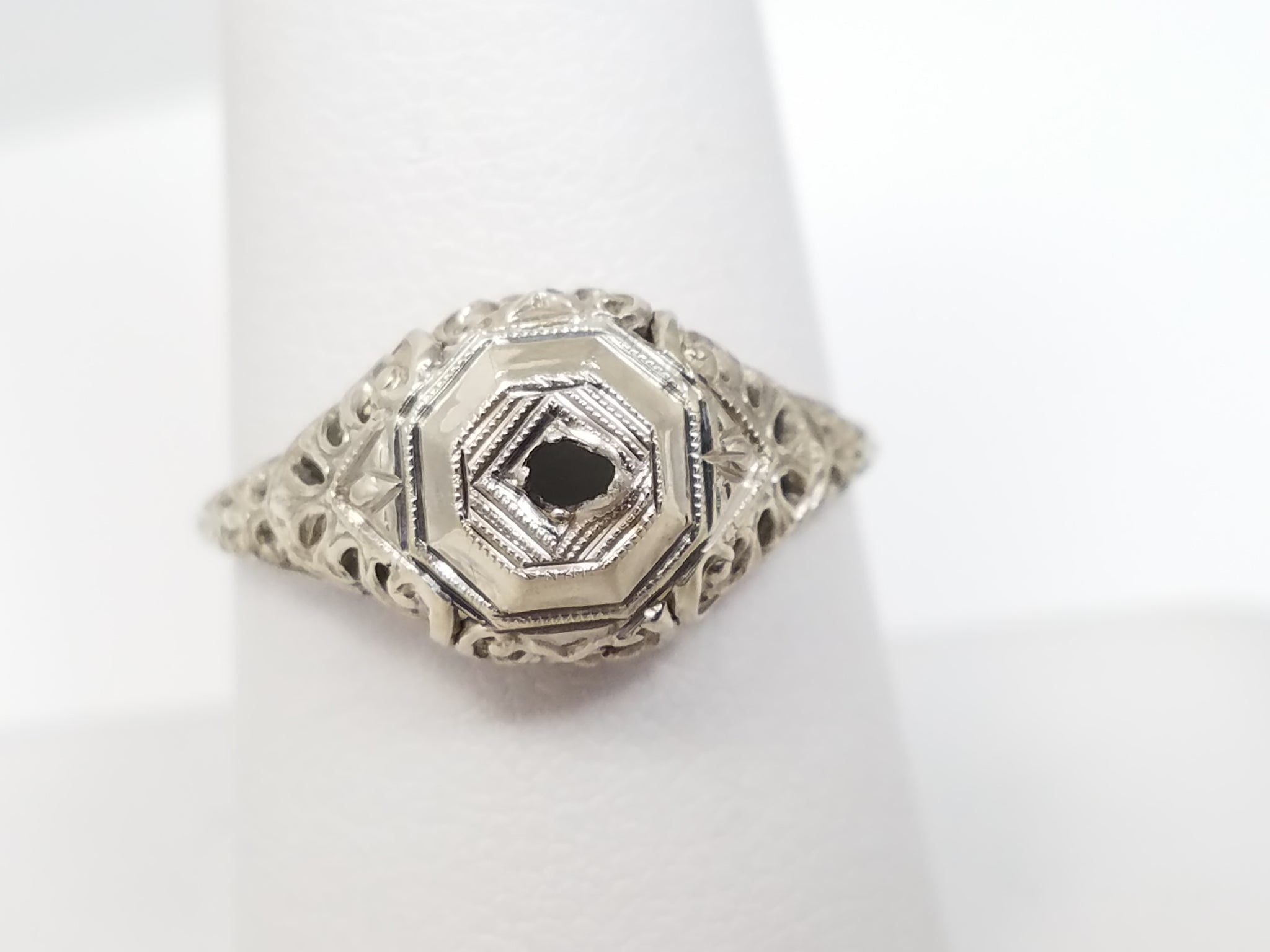 Art Deco 18k White Gold Ring Mount