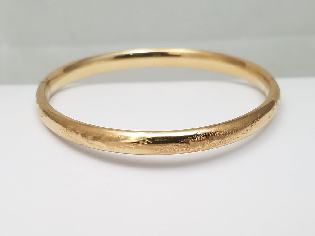 5.25" Baby/Child 14k Yellow Gold Hollow Bangle