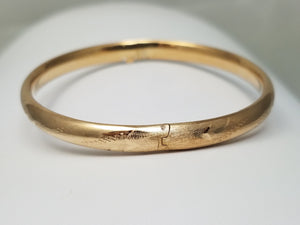 5.25" Baby/Child 14k Yellow Gold Hollow Bangle