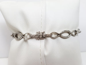 Distinctive Natural Diamond 14k White Gold 6-7/8" Bracelet