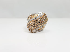 Glamorous 10k Yellow Gold Natural Diamond Custom Ring