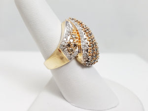 Glamorous 10k Yellow Gold Natural Diamond Custom Ring