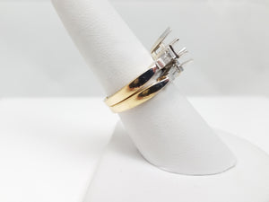 New! Elegant 14k Two Tone Gold Natural Diamond Engagement Ring Mount