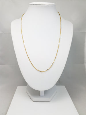 19.5" Solid Micro Link Necklace in 14k Yellow Gold