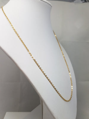 19.5" Solid Micro Link Necklace in 14k Yellow Gold