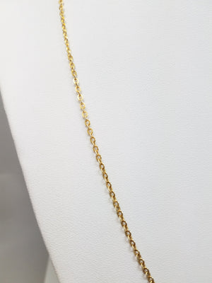 19.5" Solid Micro Link Necklace in 14k Yellow Gold