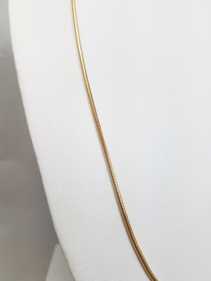 Classic 20.5" Solid 14k Yellow Gold Snake Chain Necklace Italy