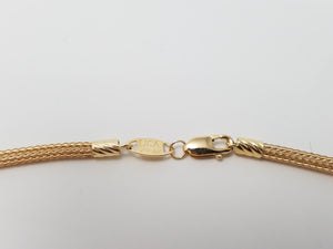 3D Hollow Mesh Link 14k Yellow Gold 18" Necklace