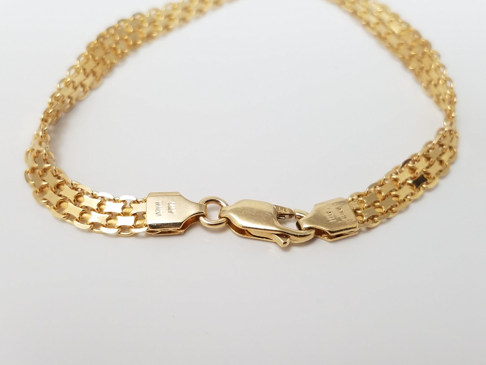 Bismark Link 7" Bracelet in Solid 14k Yellow Gold