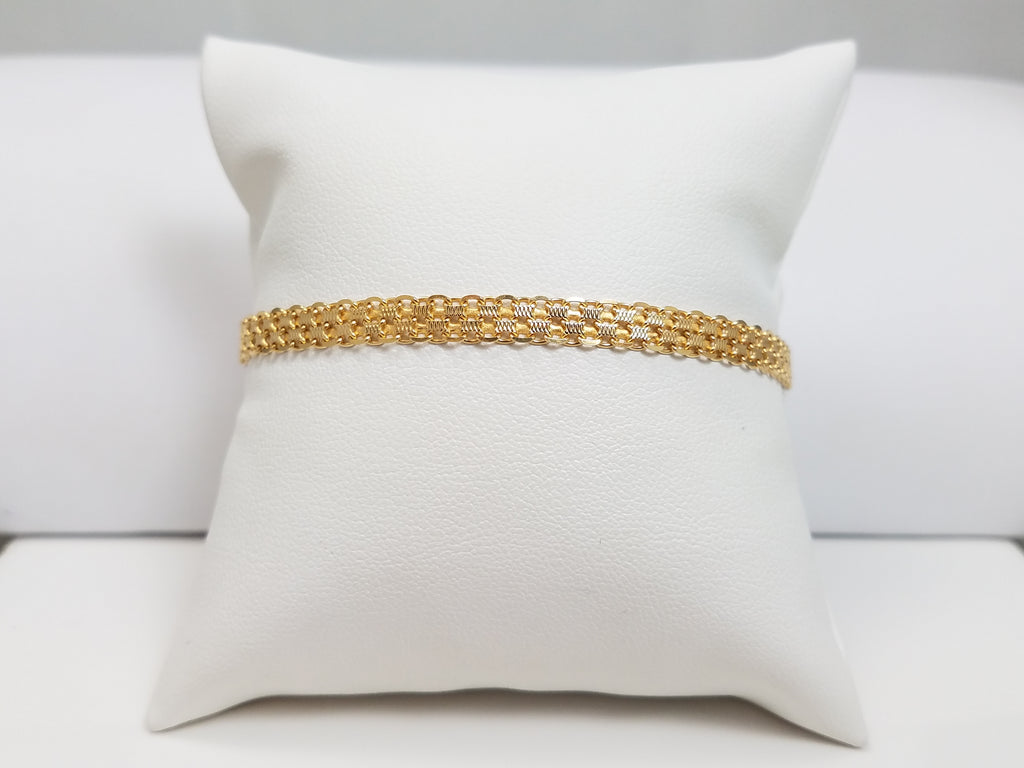 Bismark Link 7" Bracelet in Solid 14k Yellow Gold