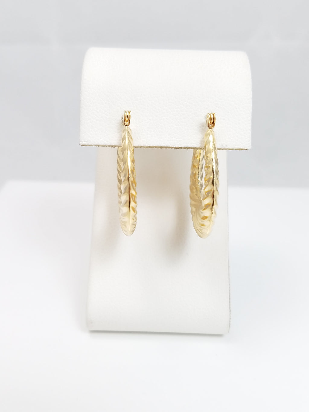 Standard 14k Yellow Gold Spiral Hollow Hoop Earrings