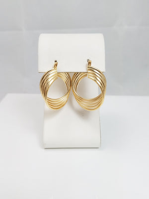 Twisted Hollow Hoop Earrings in 14k Yellow Gold