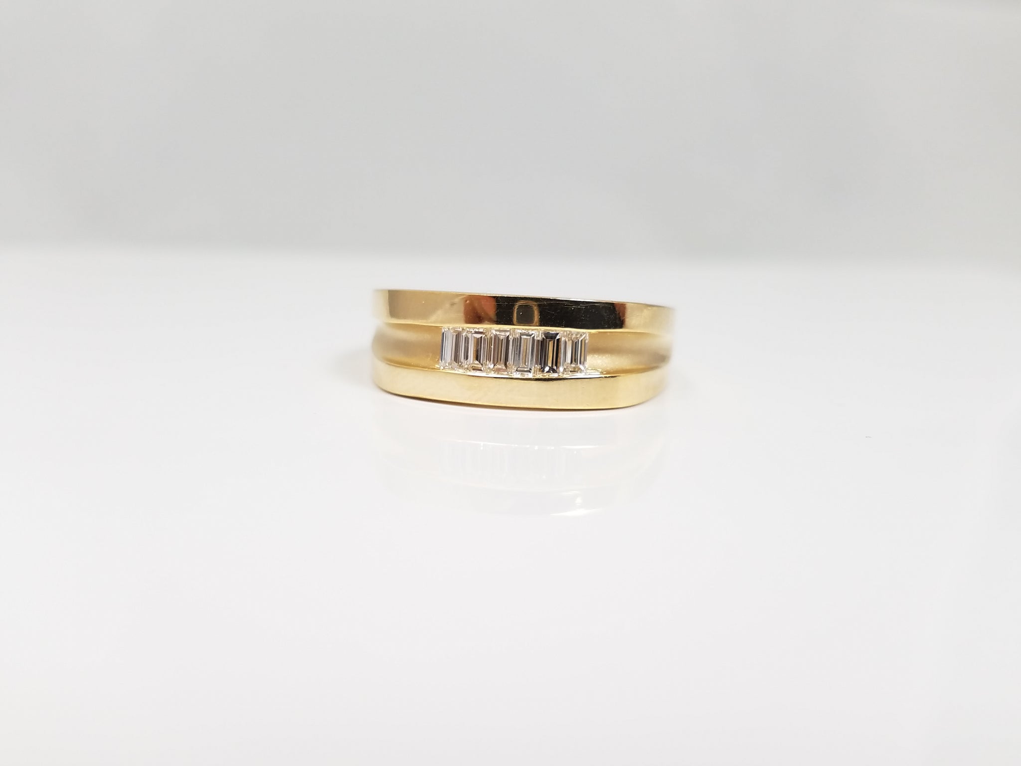 Men's 14k Yellow Gold Natural Diamond Ring Band