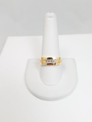 Men's 14k Yellow Gold Natural Diamond Ring Band