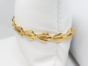 Italian Hollow 10k Yellow Gold 7.5" Fancy Link Bracelet