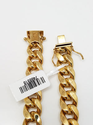 Epic NEW 18" Hollow 10k Yellow Gold Curb/Cuban Link Chain