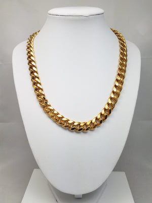 Epic NEW 18" Hollow 10k Yellow Gold Curb/Cuban Link Chain