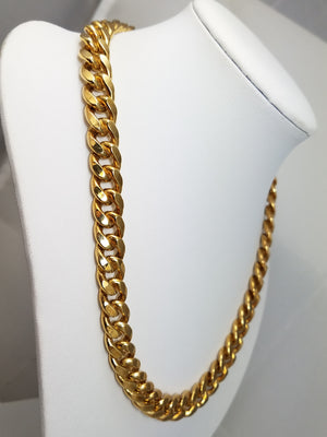 Epic NEW 18" Hollow 10k Yellow Gold Curb/Cuban Link Chain